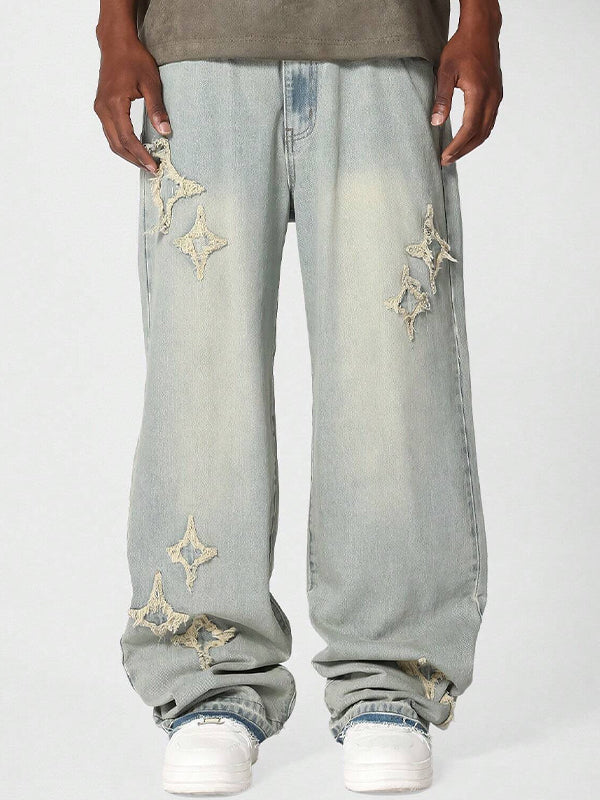 Men's Solid Colour Loose Jeans