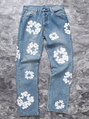 Men's Kapok Print Loose Jeans