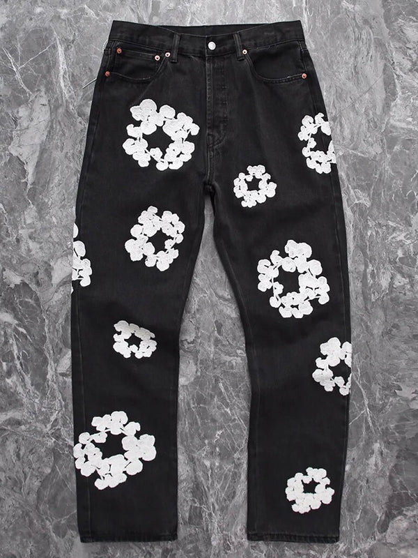 Men's Kapok Print Loose Jeans