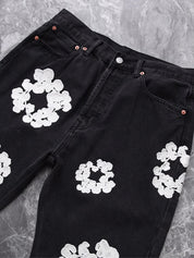 Men's Kapok Print Loose Jeans