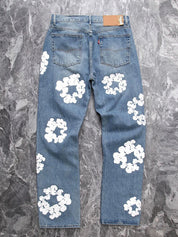 Men's Kapok Print Loose Jeans
