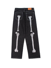 Men's Skull Print Loose Jeans