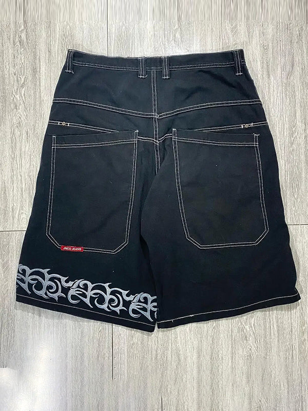 Men's Street Print Loose Jeans