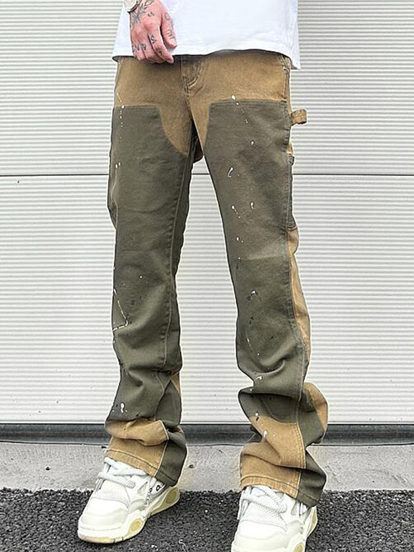 Men's Colour Block Loose Jeans