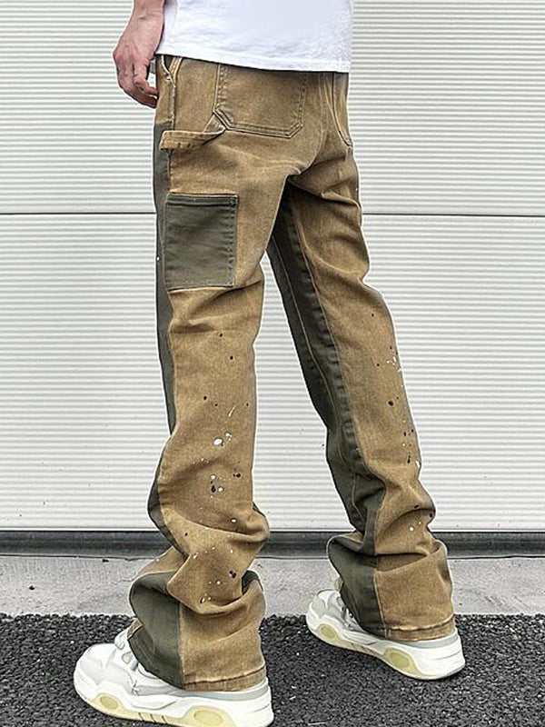 Men's Colour Block Loose Jeans