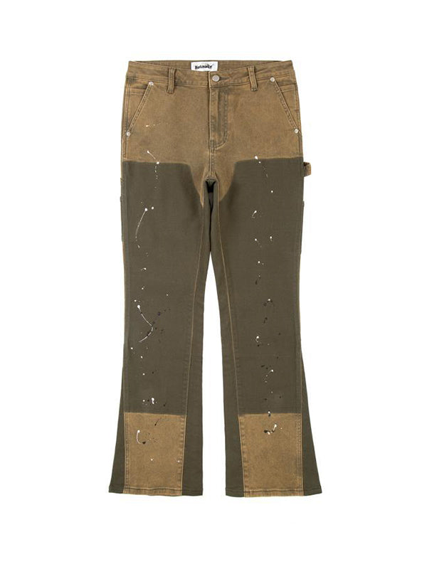 Men's Colour Block Loose Jeans