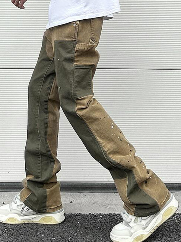 Men's Colour Block Loose Jeans