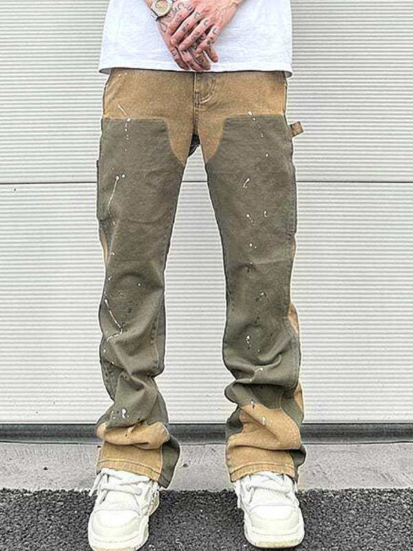 Men's Colour Block Loose Jeans