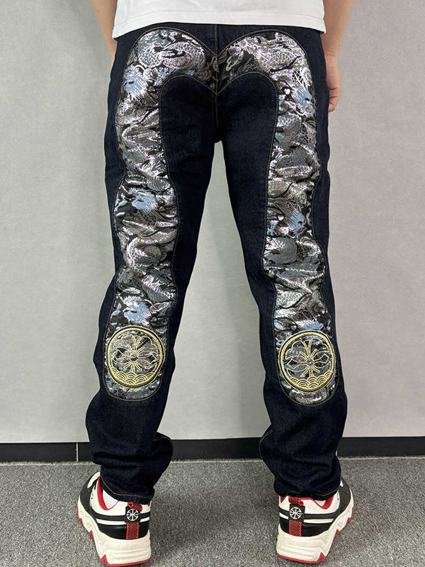 Men's Graphic Print Loose Jeans