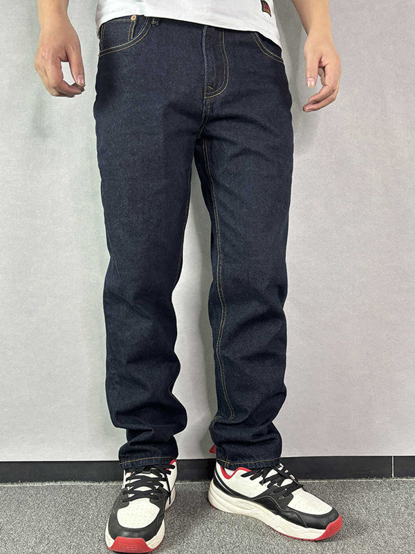 Men's Graphic Print Loose Jeans