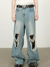 Men's Street Raglan Loose Jeans