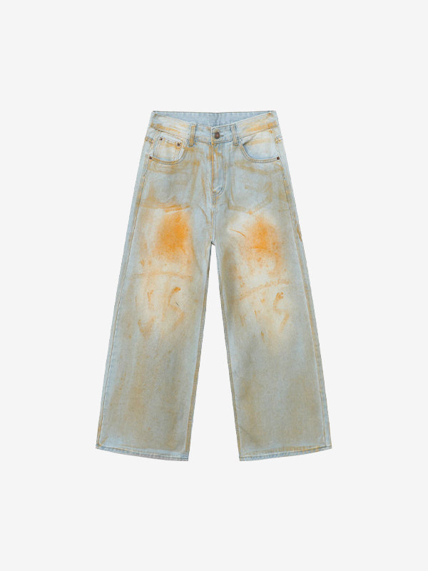 Men's Street Colour Block Loose Jeans
