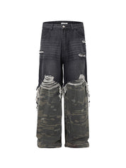 Men's Colour Block Loose Jeans
