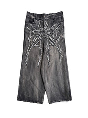 Men's Graphic Print Loose Jeans