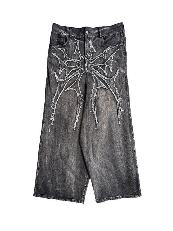 Men's Graphic Print Loose Jeans
