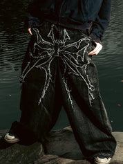 Men's Graphic Print Loose Jeans