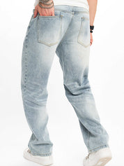 Men's Solid Street Loose Jeans