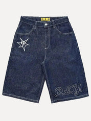 Men's Street Letter Denim Shorts