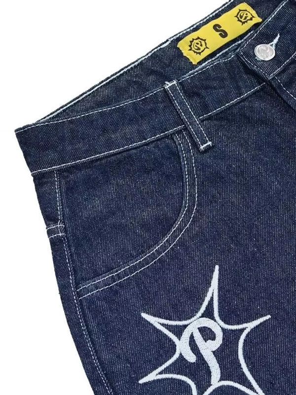 Men's Street Letter Denim Shorts