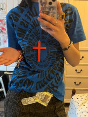 Versatile Slim Fit Print Oversized Short Sleeve