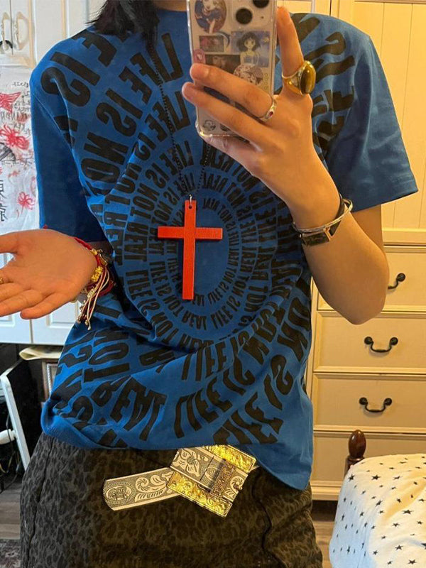 Versatile Slim Fit Print Oversized Short Sleeve
