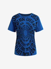 Versatile Slim Fit Print Oversized Short Sleeve