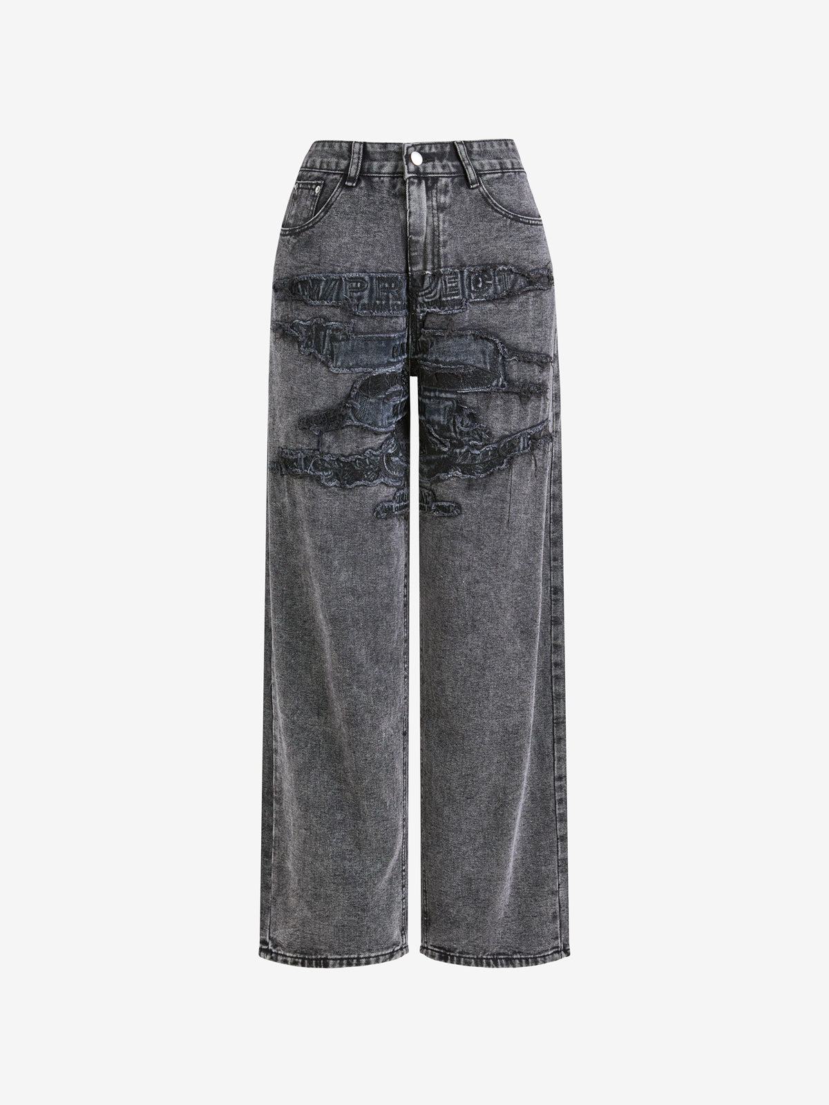 Printed straight jeans