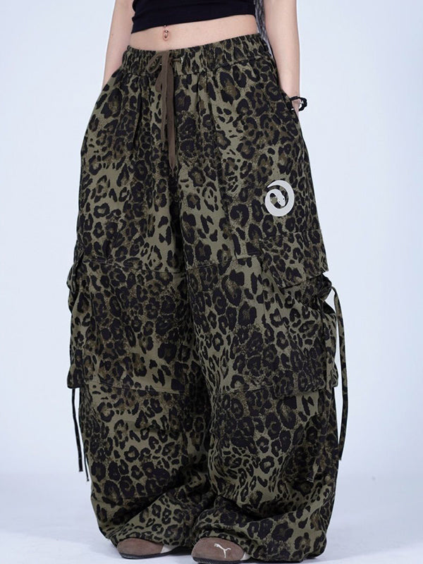 Snake Print Handsome Wide Leg Pants