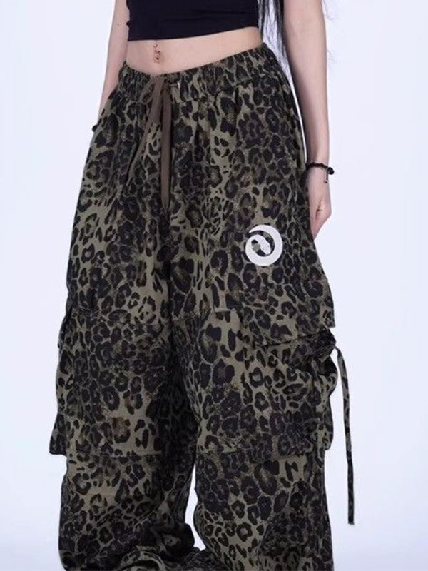 Snake Print Handsome Wide Leg Pants
