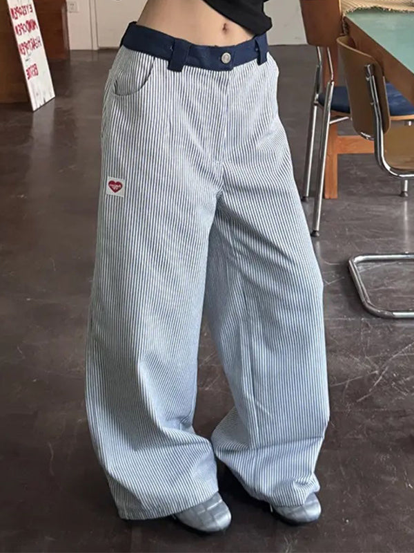 Vintage Stripes Wide Leg Pants