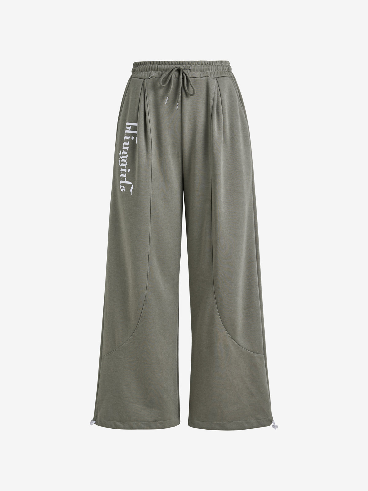 Printed Drawstring Parachute Pants