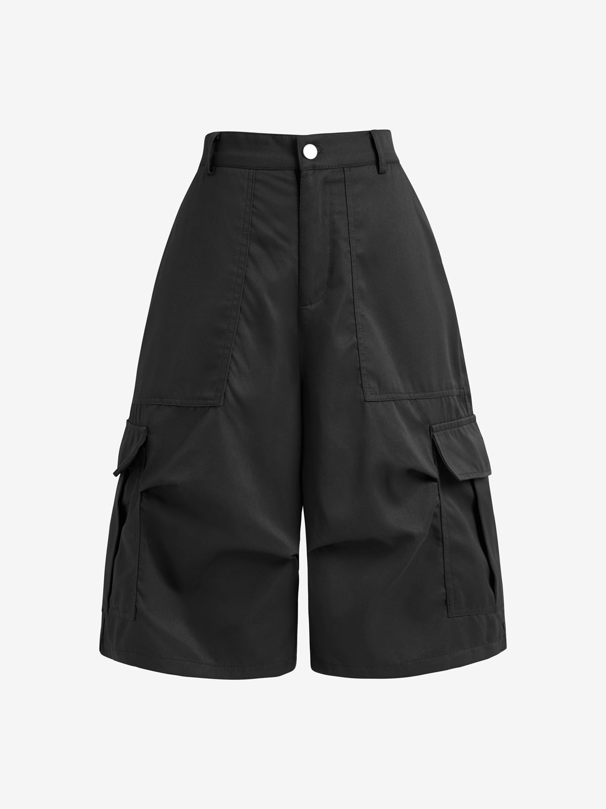 High Waist Parachute Cargo Shorts