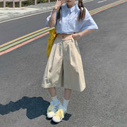 Retro High Waist Pleated Loose Wide Leg Pants