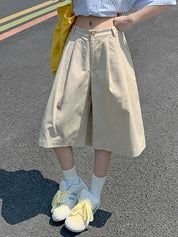 Retro High Waist Pleated Loose Wide Leg Pants