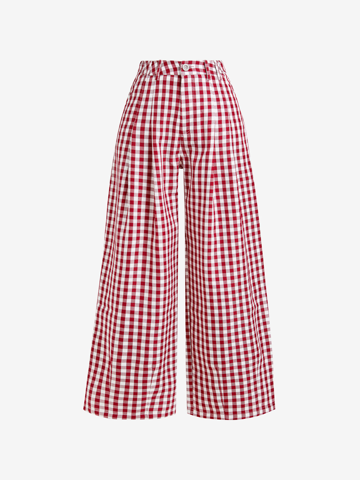 Plaid Straight Leg Casual Pants