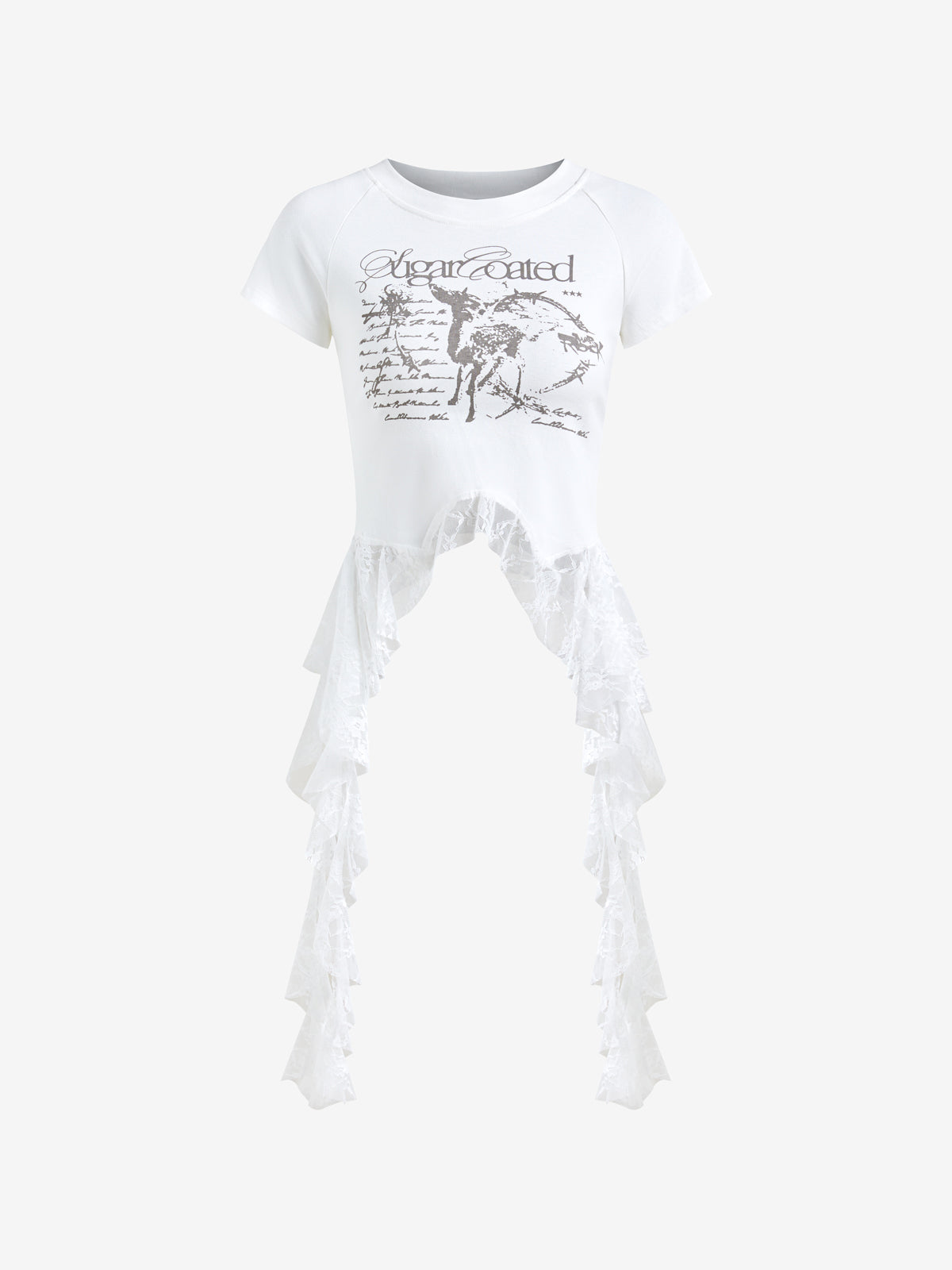Lace Patchwork Short Sleeve Tee