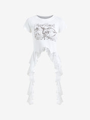 Lace Patchwork Short Sleeve Tee