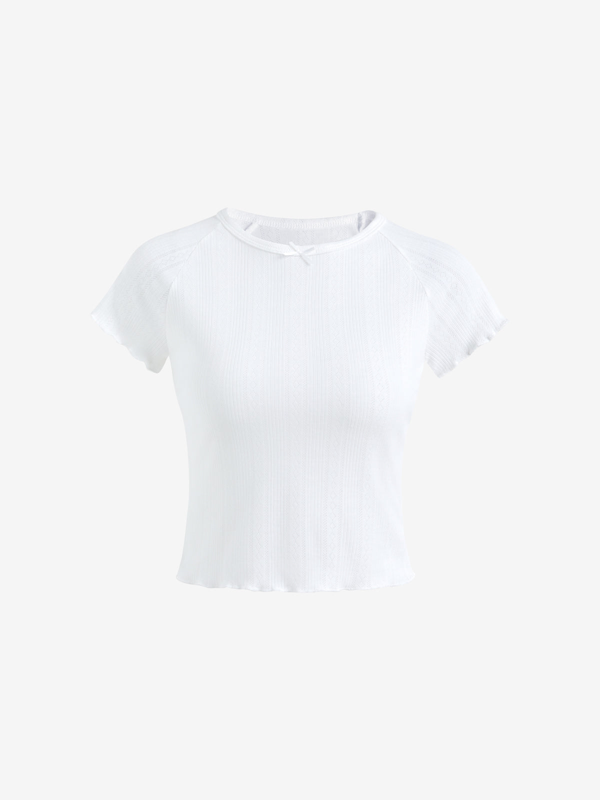 Solid Color Personality Round Neck Hollow Short Sleeve Tee