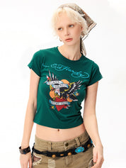 Printed Pattern Retro Short Sleeve Tee