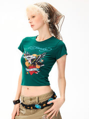 Printed Pattern Retro Short Sleeve Tee