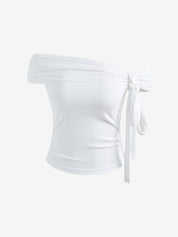 Knotted Ribbon Irregular Knit Top
