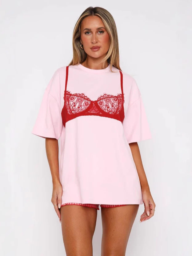 Bra Print Short Sleeved Tee