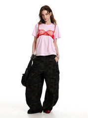 Bra Print Short Sleeved Tee