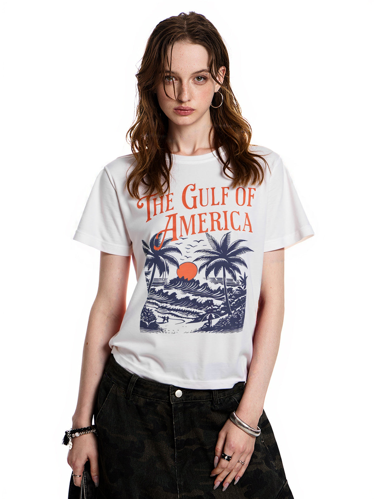 Flower Print Retro All Match Loose Tee