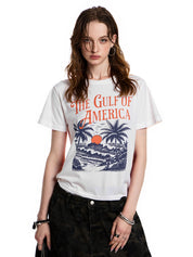 Flower Print Retro All Match Loose Tee