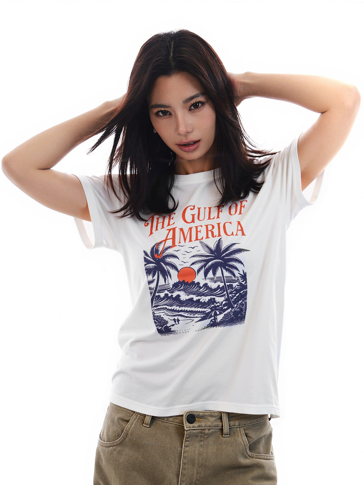 Flower Print Retro All Match Loose Tee