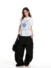 Flower Print Retro All Match Loose Tee