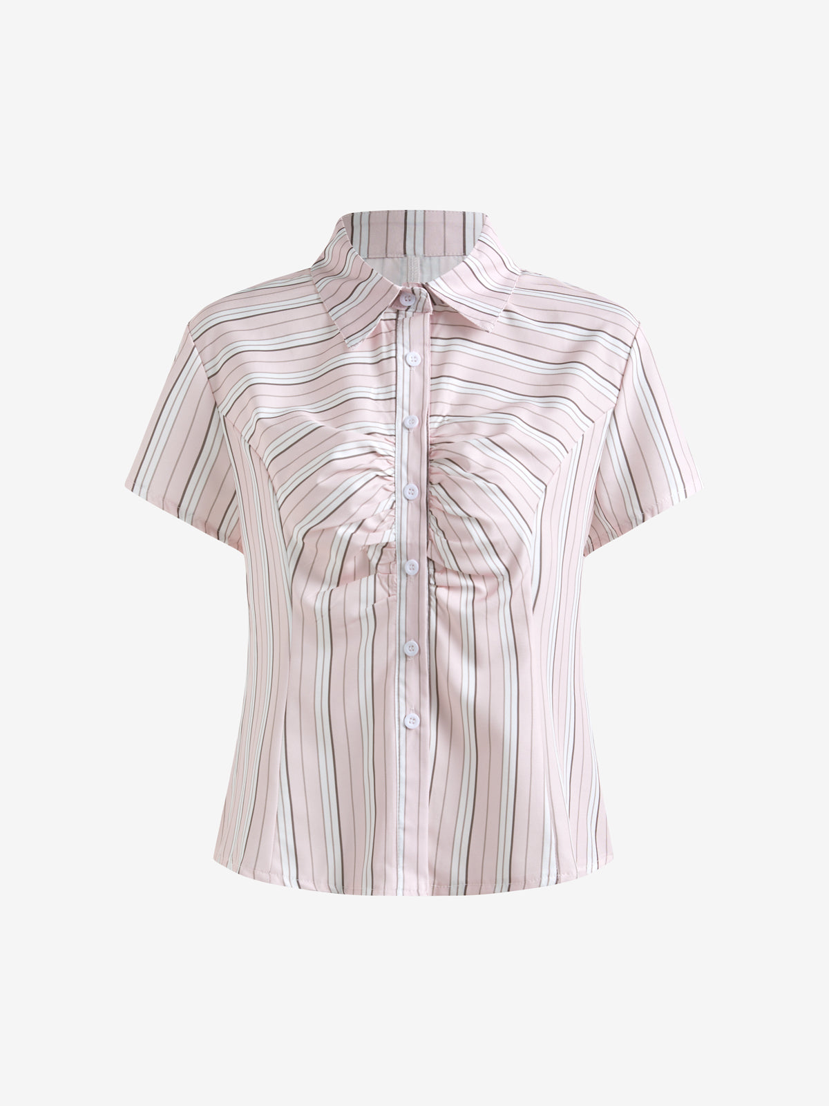 Striped Waist Short Sleeved Shirt