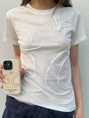 White Print Short Sleeve