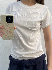 White Print Short Sleeve